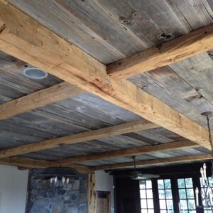 Weathered Gray ceiling with wooden beams