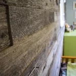 A wooden wall in a child's room