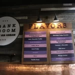 A sign for crank & boom ice cream
