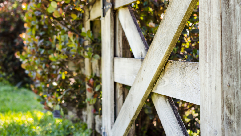 weathered reclaimed wood fence