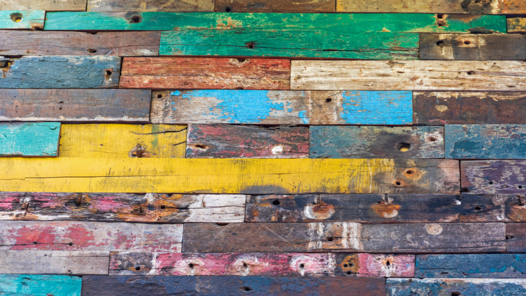 rich in character salvaged wooden wall