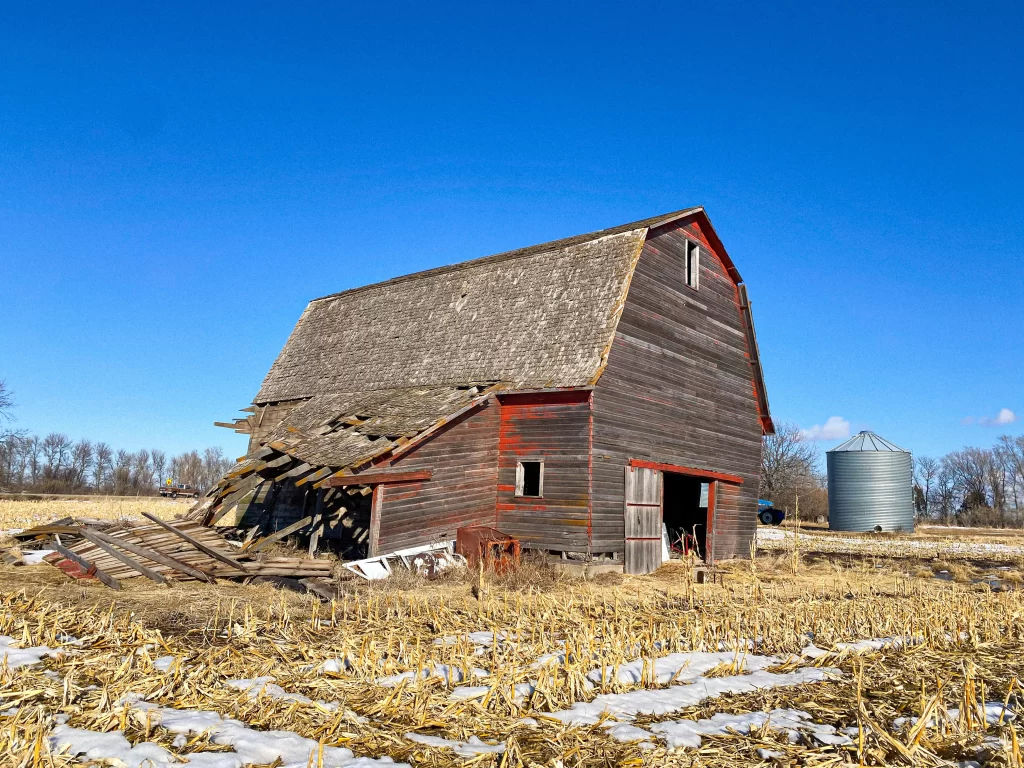 an old barn that is being demolished