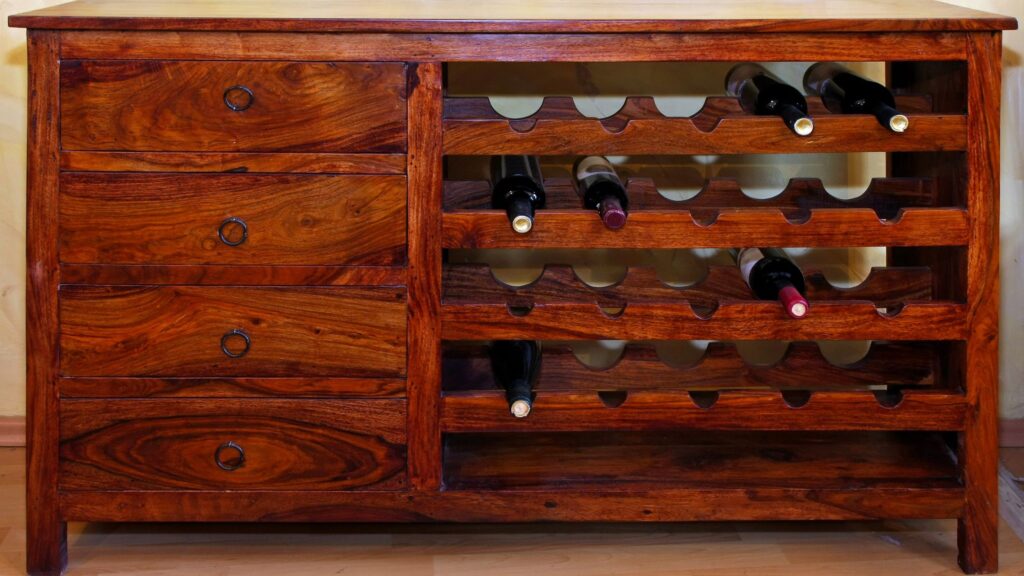 recycled wood wine rack