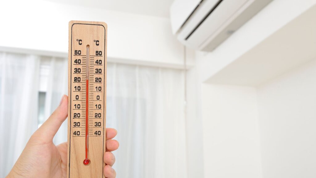 a person holding a thermometer