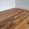 Installed reclaimed engineered wood flooring