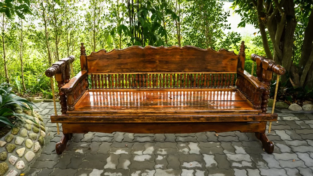 clean wooden bench