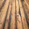 fence oak engineered flooring skip planed and wirebrushed living room with dark brown sofa