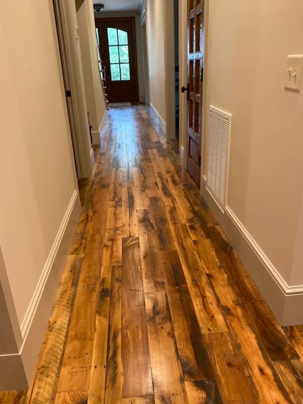 industrial oak flooring home hallway