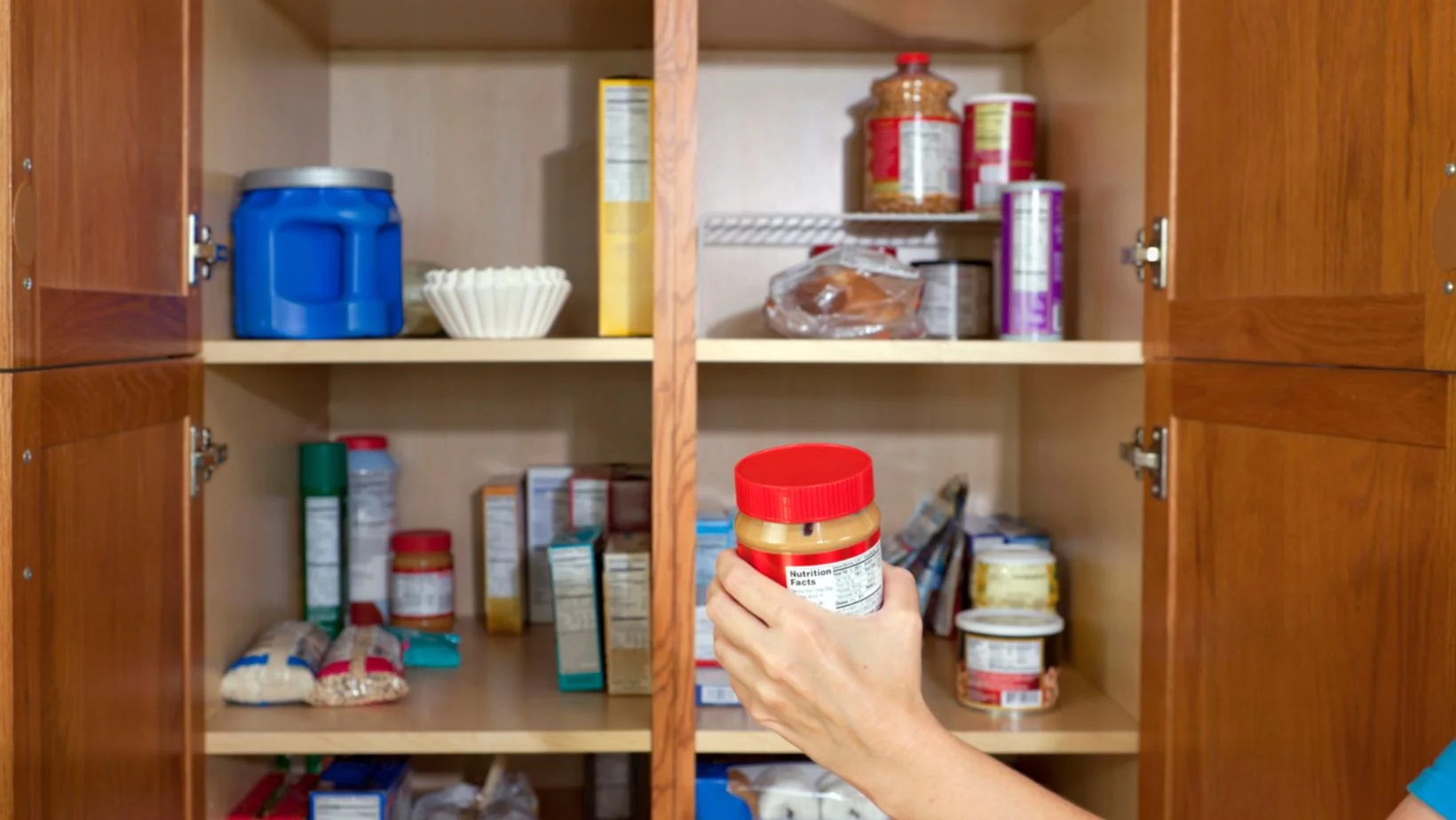 small wooden pantry