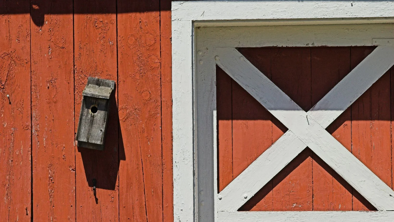 x-frame red barn door