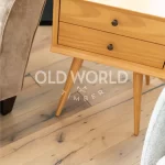Clean face reclaimed white oak planks featuring fine grain, durability, and engineered construction.