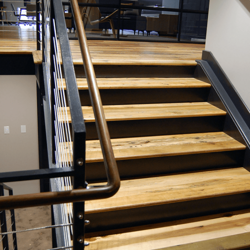 Recycled lumber stair treads