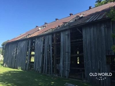 an old wood barn ready to be dismantled